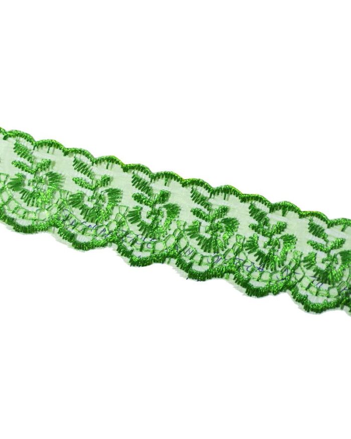 pasmanterie dantela organza tip angora 35mm - AG20-verde - imagine 1