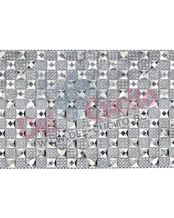 Banda decorativa plastic 12 randuri 115mm; banda decorativa la metru; plasa decorativa din plastic; banda decorativa pietre