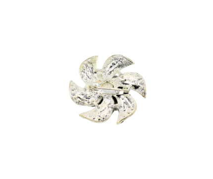 Brosa argintie cu pietre din sticla