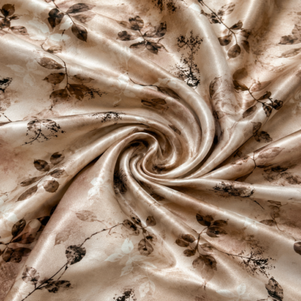 Material Satin Elastic floral bej