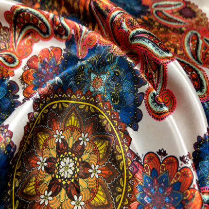 Material Satin Elastic mandala multicolor