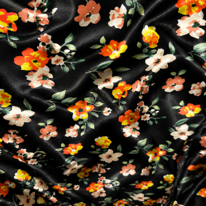 ChatGPT Image 6 iul. 2026, 17_42_26 Material Satin Elastic floral pe fundal negru - imagine 1