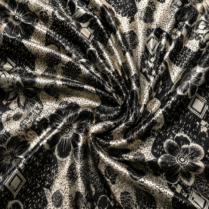 ChatGPT Image 6 iul. 2026, 20_14_01 Material Satin Elastic imprimat floral & abstract alb-negru - imagine 1