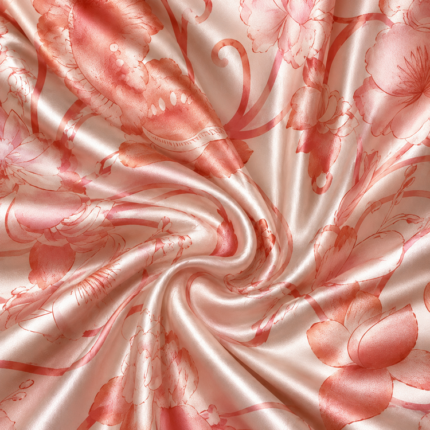 Material Satin Elastic Floral Somon