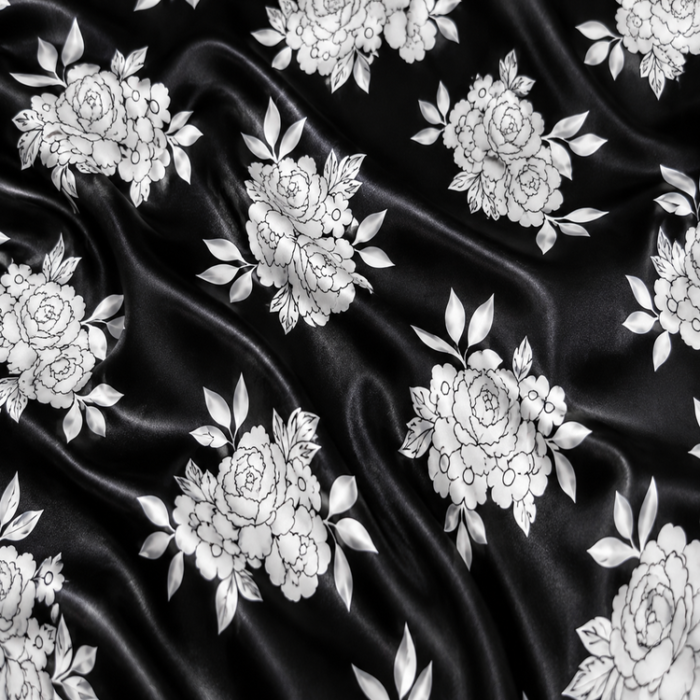 ChatGPT Image 8 iul. 2026, 12_56_52 Material Satin Elastic Floral Alb-Negru - imagine 1