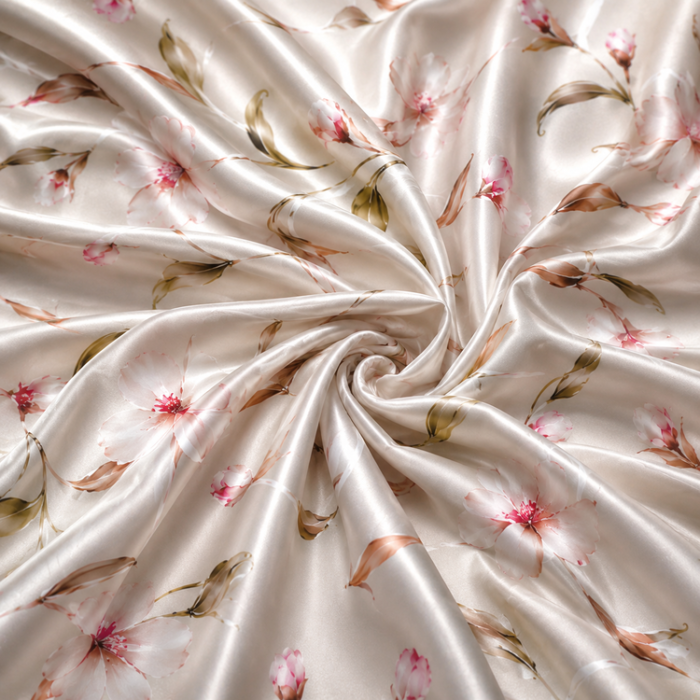 ChatGPT Image 8 iul. 2026, 17_55_15 Material Satin Elastic cu Flori Delicate – Ivoire - imagine 1